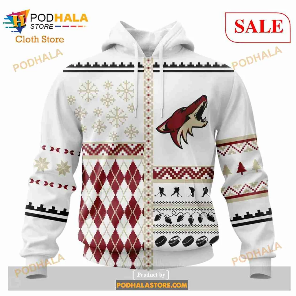 Arizona Coyotes Christmas Hoodie With Festive Design And Logo