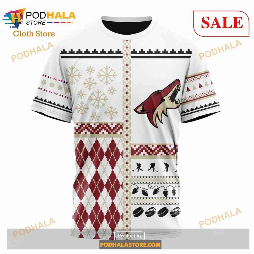 Arizona Coyotes Christmas Hoodie With Festive Design And Logo - Product View 6 Arizona Coyotes Christmas Hoodie With Festive Design And Logo - Product View 6
