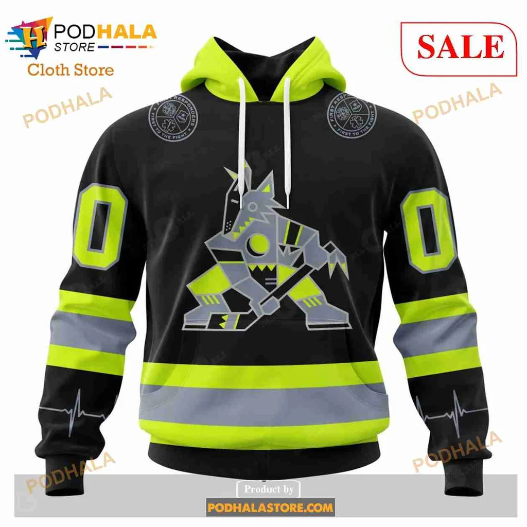 Arizona Coyotes Firefighter 3d Hoodie With Bold Wolf Design