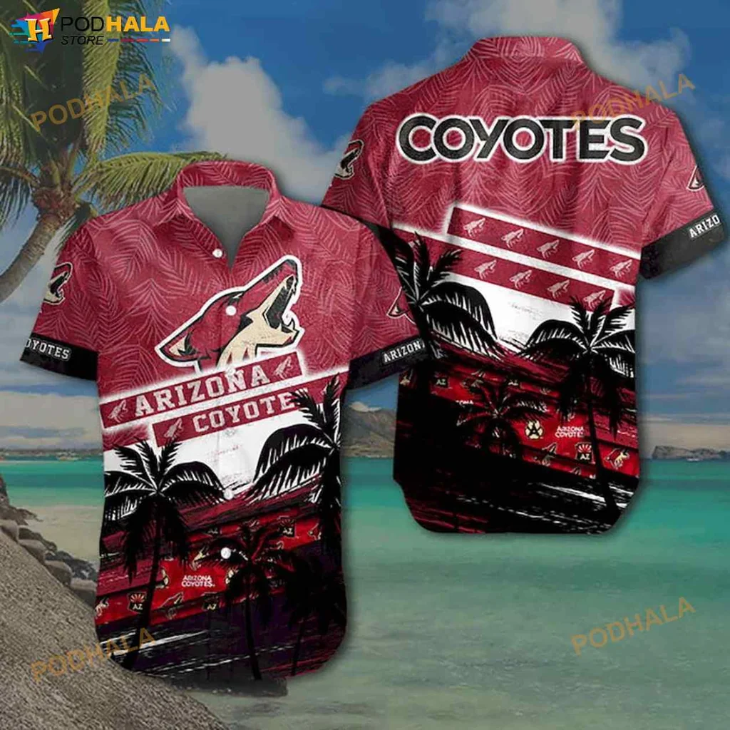 Arizona Coyotes Hawaiian Shirt, Funny Tropical Design With Logo
