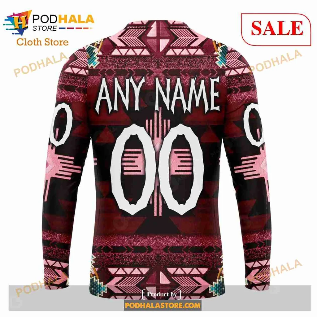Arizona Coyotes Native American Hoodie With Tribal Design And Coyote Figure - Product View 5 Arizona Coyotes Native American Hoodie With Tribal Design And Coyote Figure - Product View 5