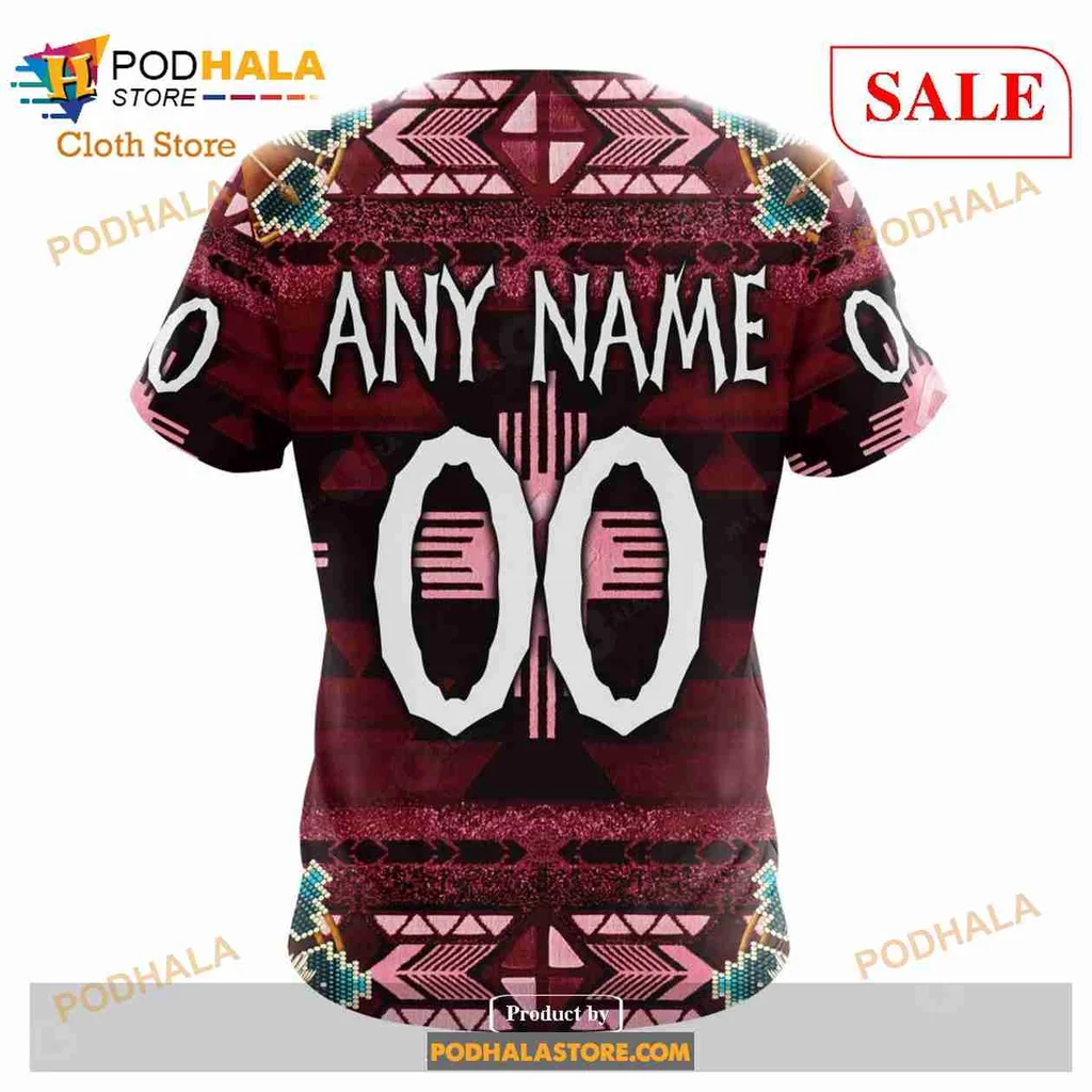 Arizona Coyotes Native American Hoodie With Tribal Design And Coyote Figure - Product View 7 Arizona Coyotes Native American Hoodie With Tribal Design And Coyote Figure - Product View 7
