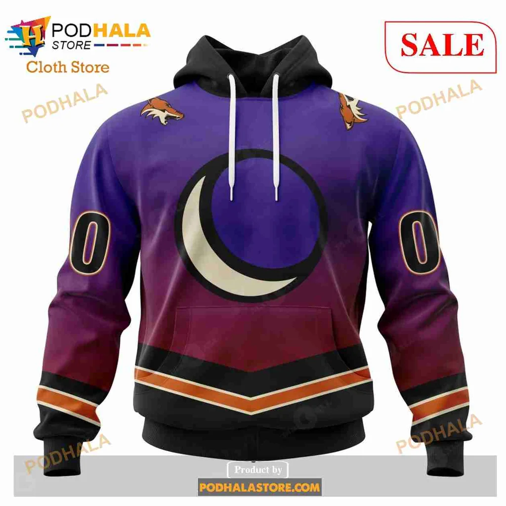 Arizona Coyotes Retro Gradient Hoodie With Crescent Moon Design
