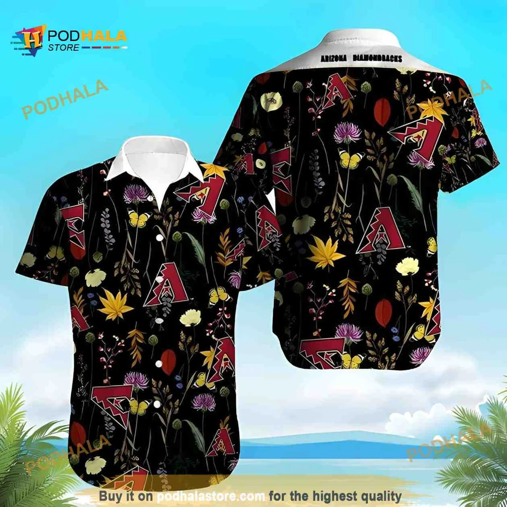 Arizona Diamondbacks Floral Hawaiian Shirt, Colorful Summer Beach Aloha