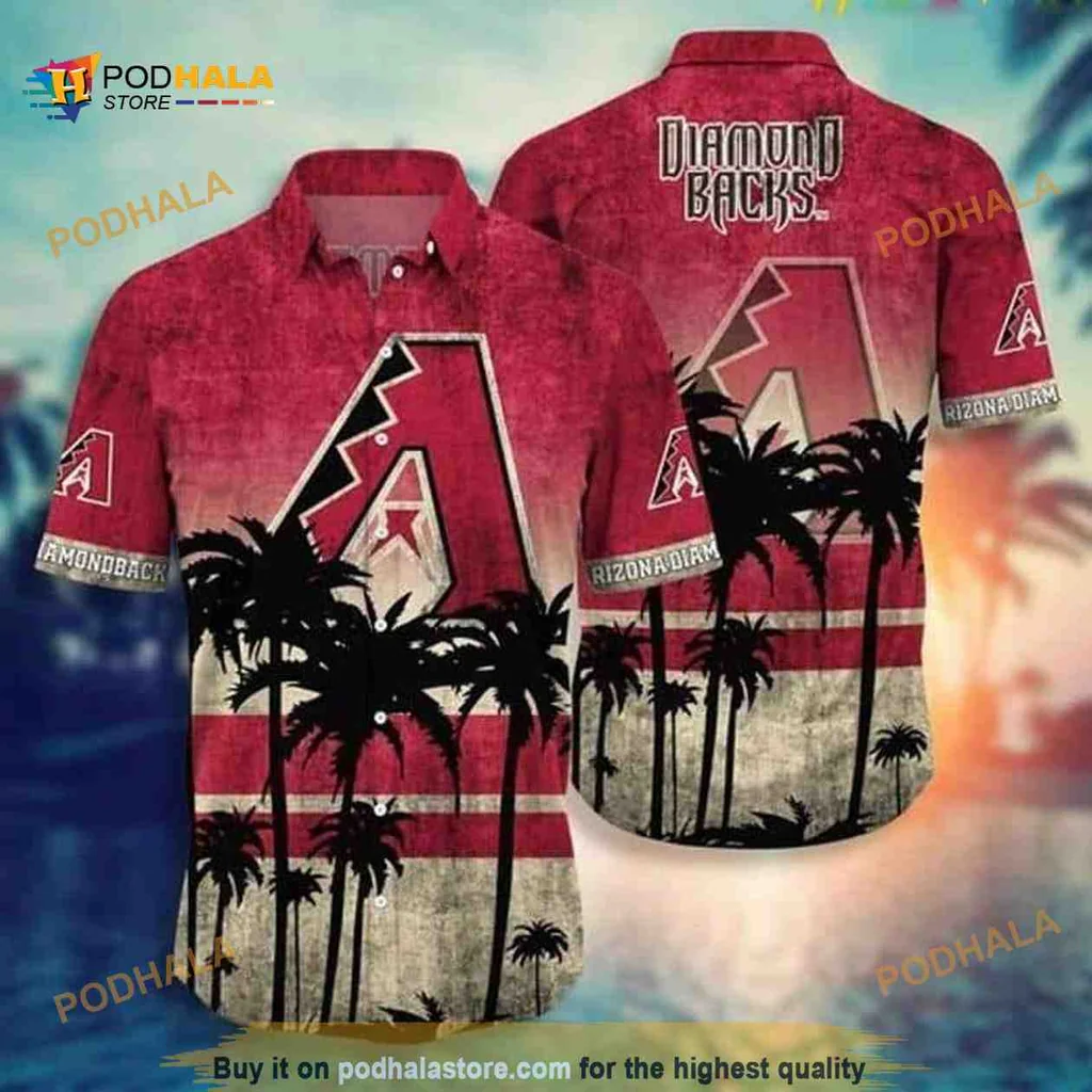 Arizona Diamondbacks Hawaiian Shirt With Palm Tree Design