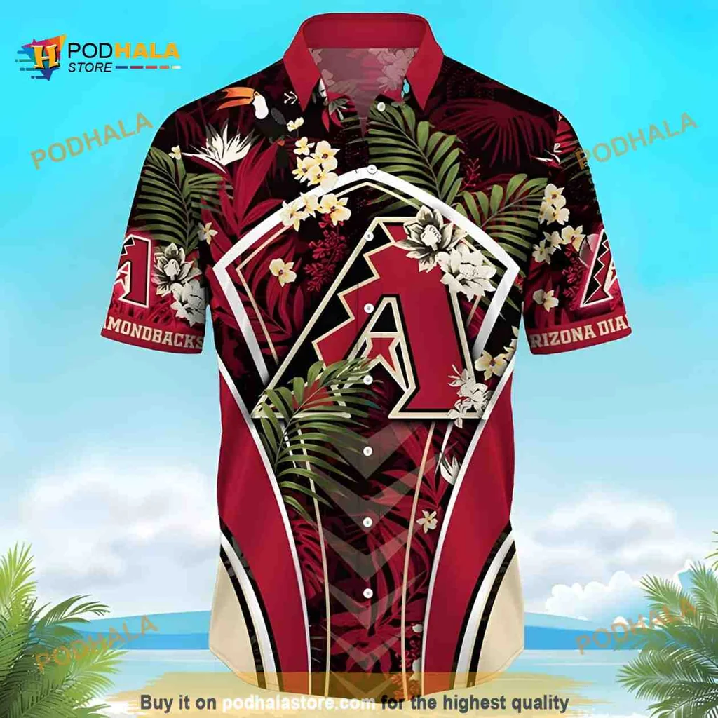 Arizona Diamondbacks Hawaiian Shirt With Tropical Design For Baseball Fans