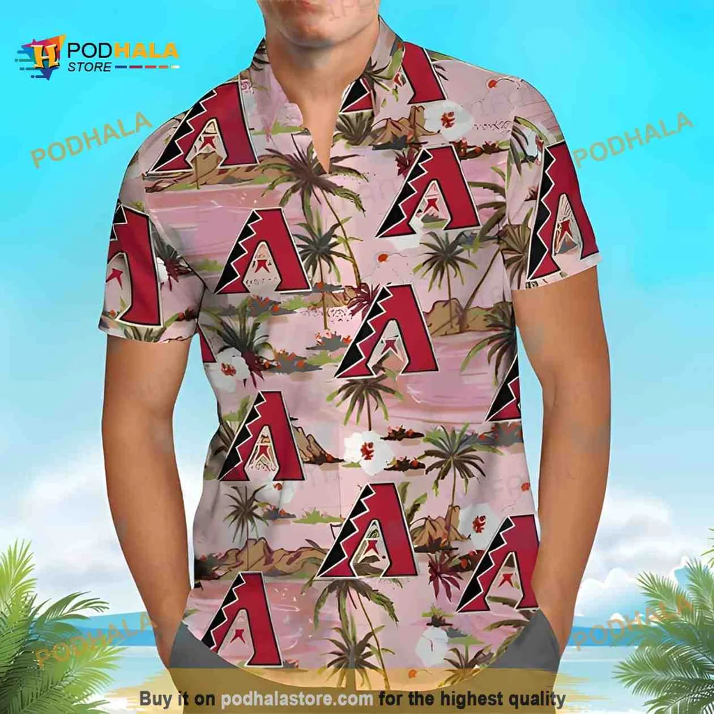 Arizona Diamondbacks Hawaiian Shirt With Tropical Pattern For Beach Days
