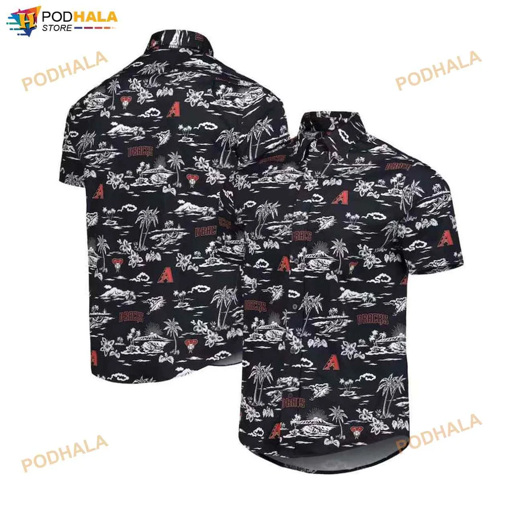 Arizona Diamondbacks Hawaiian Shirt With Tropical Print And Palm Trees