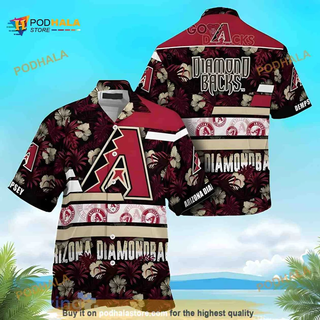 Arizona Diamondbacks Tropical Hawaiian Shirt With Bold Floral Design