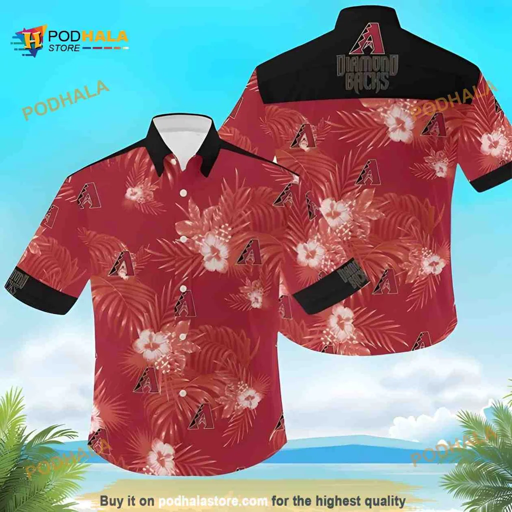 Arizona Diamondbacks Tropical Hawaiian Shirt With Floral Design