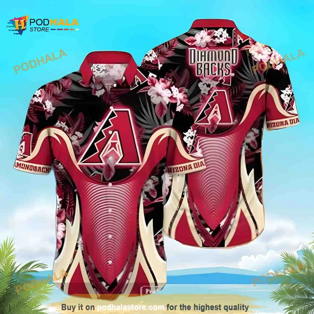 Arizona Diamondbacks Tropical Hawaiian Shirt With Floral Pattern