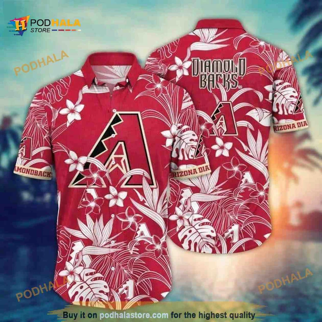 Arizona Diamondbacks Tropical Hawaiian Shirt With Hibiscus Floral Design