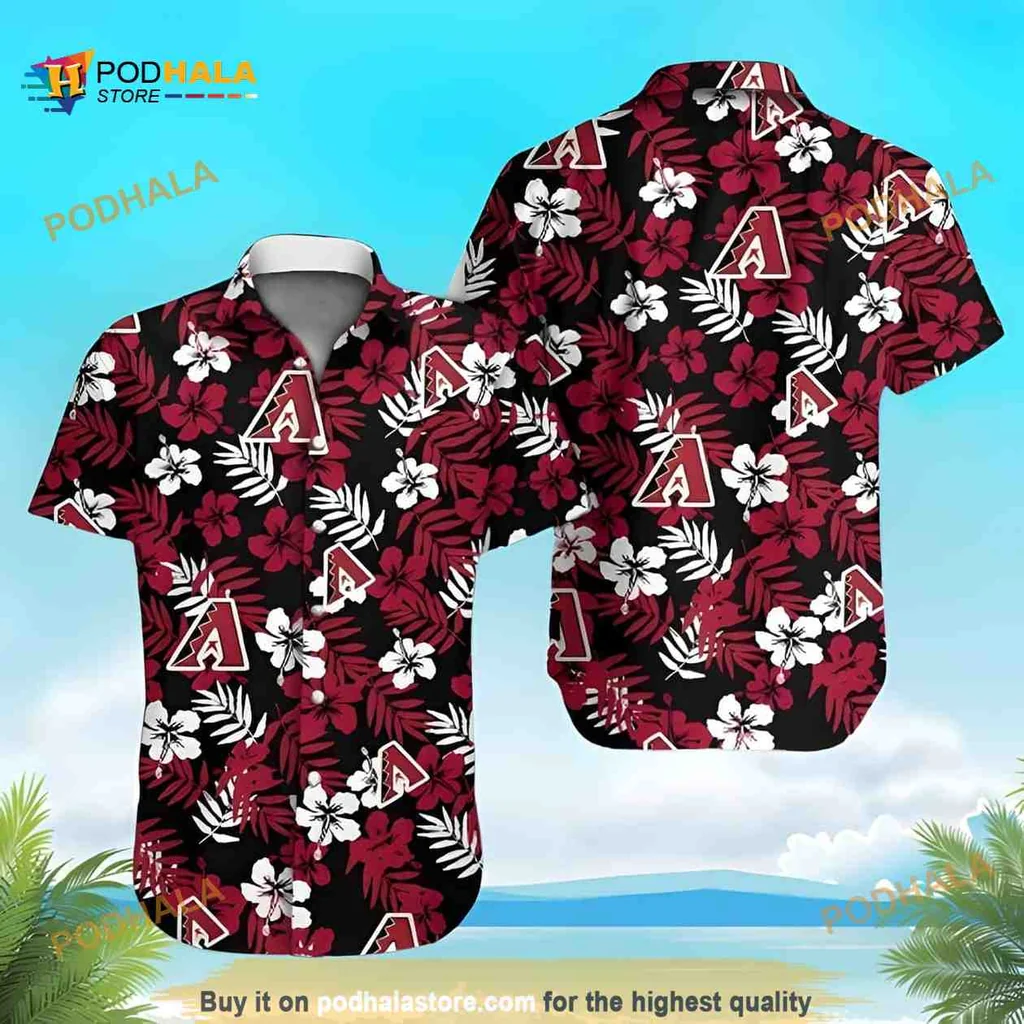 Arizona Diamondbacks Tropical Hawaiian Shirt With Hibiscus Floral Design