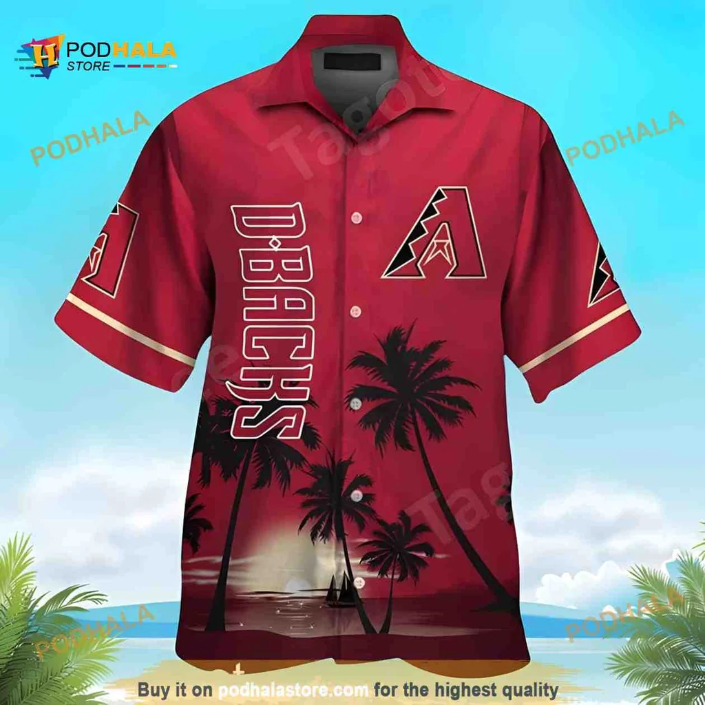 Arizona Diamondbacks Tropical Hawaiian Shirt With Sunset And Palm Trees