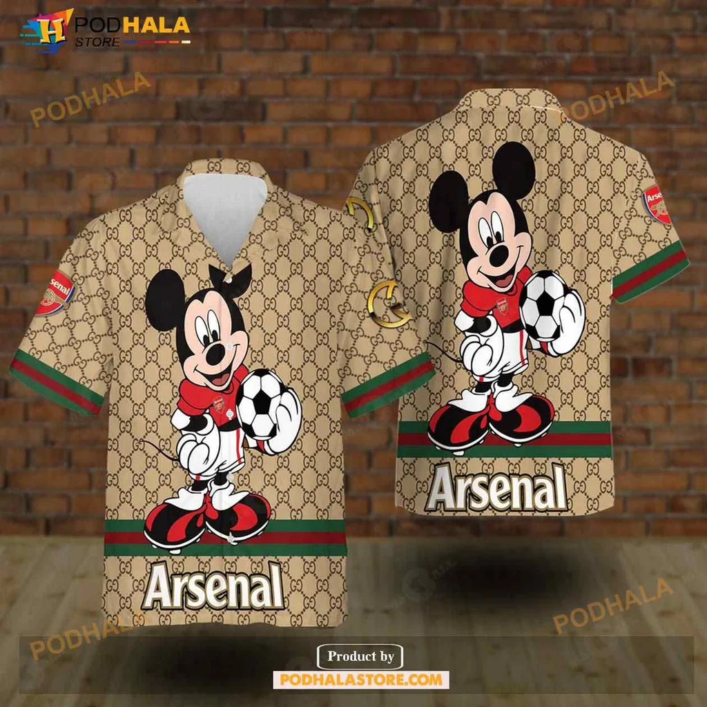 Arsenal Mouse Hawaiian Shirt With Sporty Design And Playful Vibe