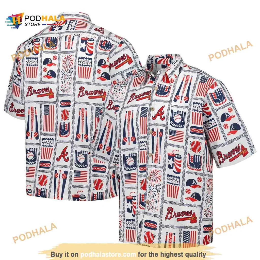 Atlanta Braves Aloha Shirt Featuring Vibrant Baseball Graphics