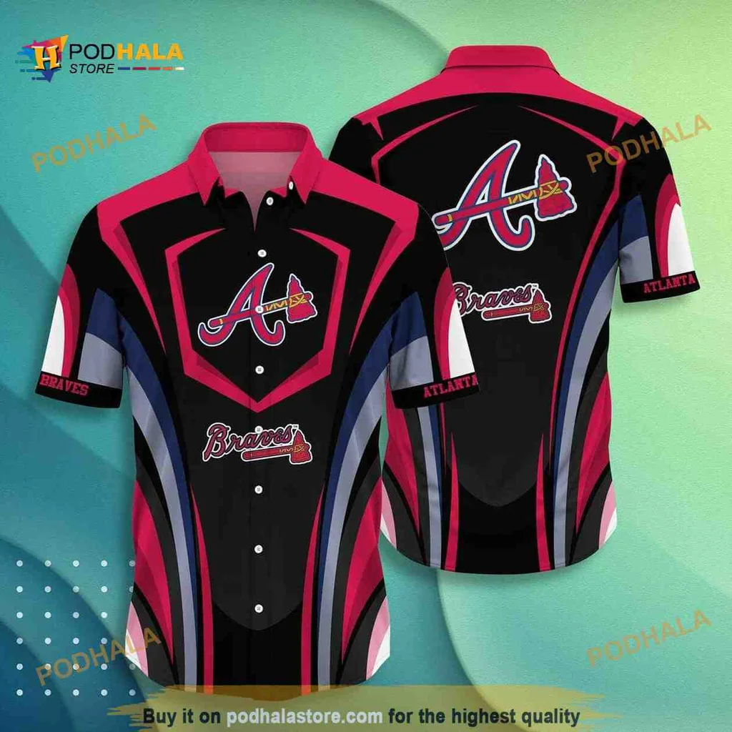 Atlanta Braves Bold Aloha Shirt, Vibrant Team Logo Design