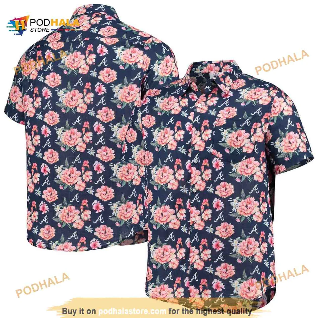 Atlanta Braves Floral Aloha Shirt, Vibrant Tropical Design For Fans