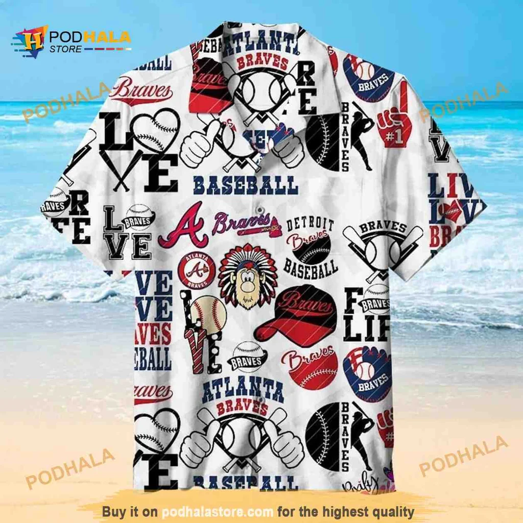 Atlanta Braves Hawaiian Shirt 3d Design With Baseball Graphics
