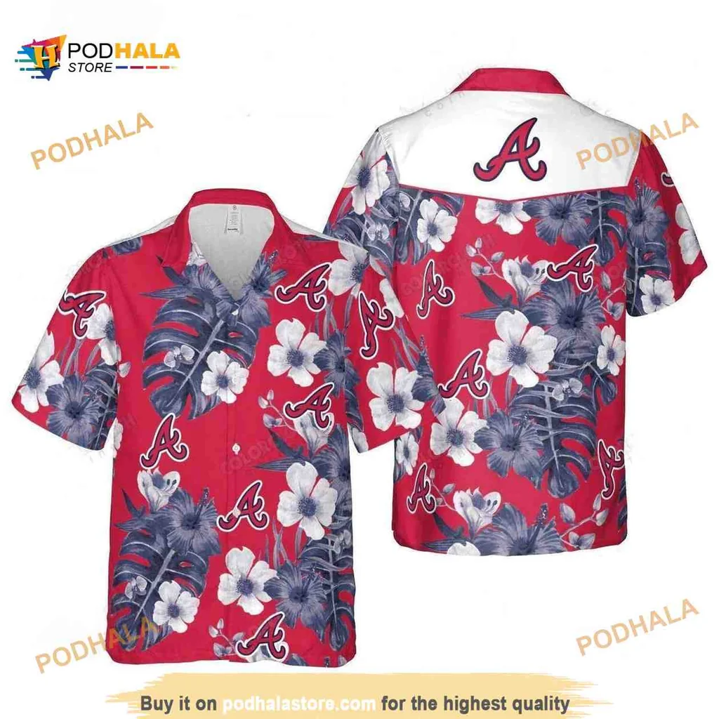 Atlanta Braves Tropical Floral Shirt, Vibrant Hibiscus Design For Fans