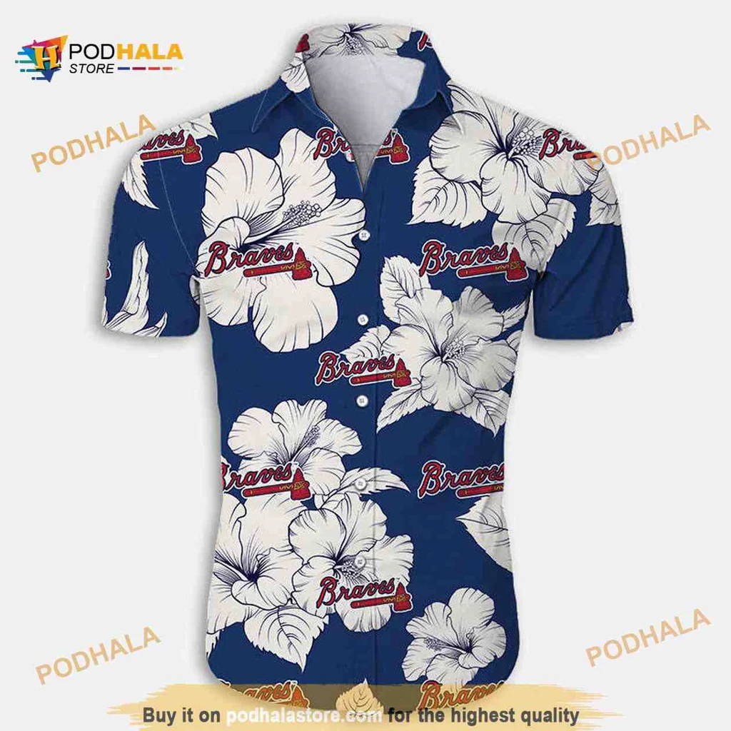Atlanta Braves Tropical Floral Shirt With Hibiscus Design