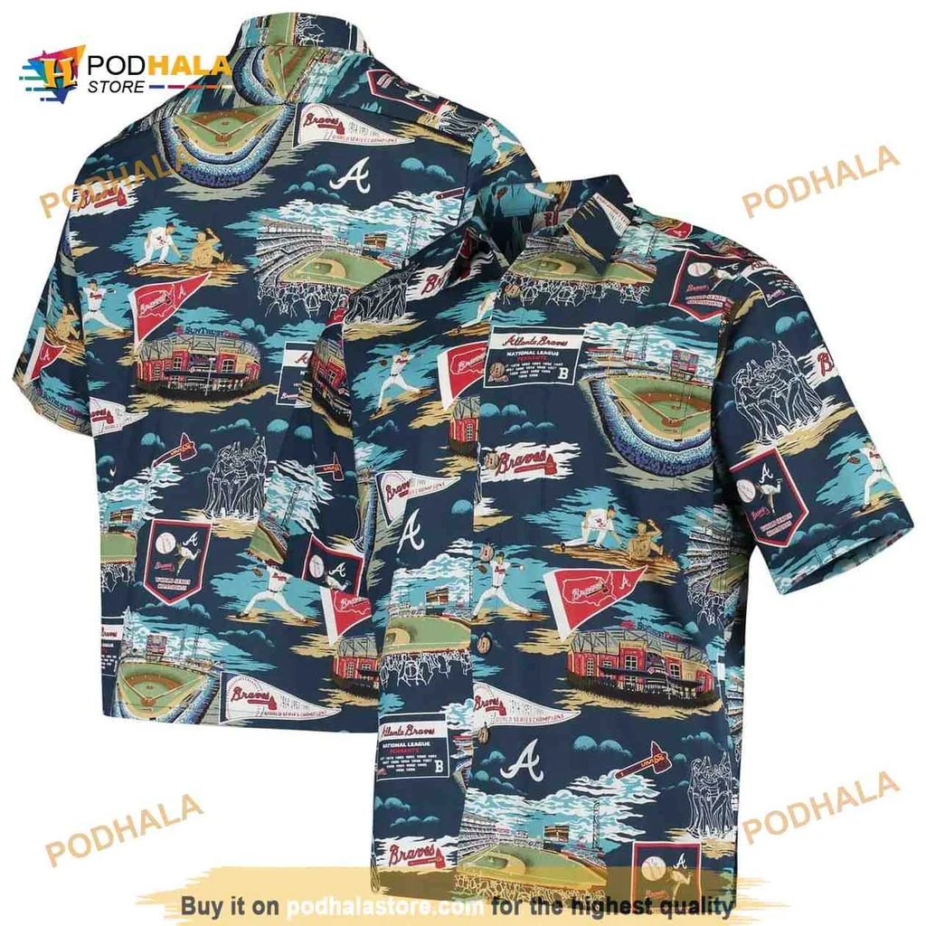 Atlanta Braves Tropical Hawaiian Shirt Featuring Baseball Elements