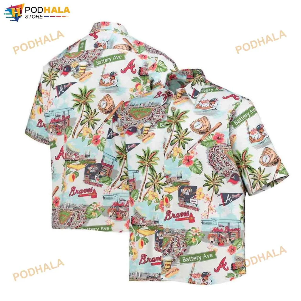 Atlanta Braves Tropical Hawaiian Shirt With Scenic Design And Fun Elements