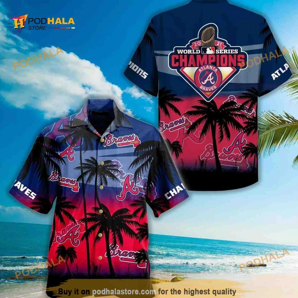 Atlanta Braves World Series Champions Hawaiian Shirt With Palm Trees