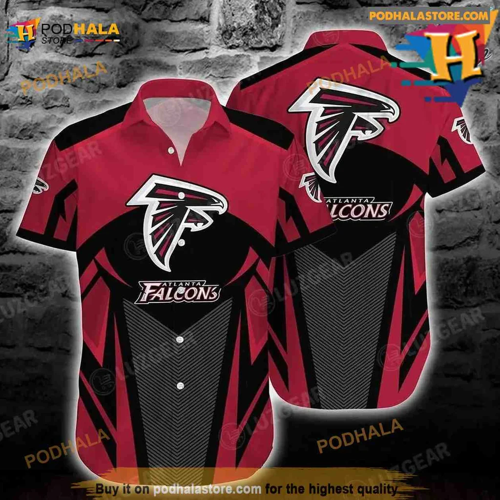 Atlanta Falcons Aloha Shirt With Bold Logo And Sporty Design