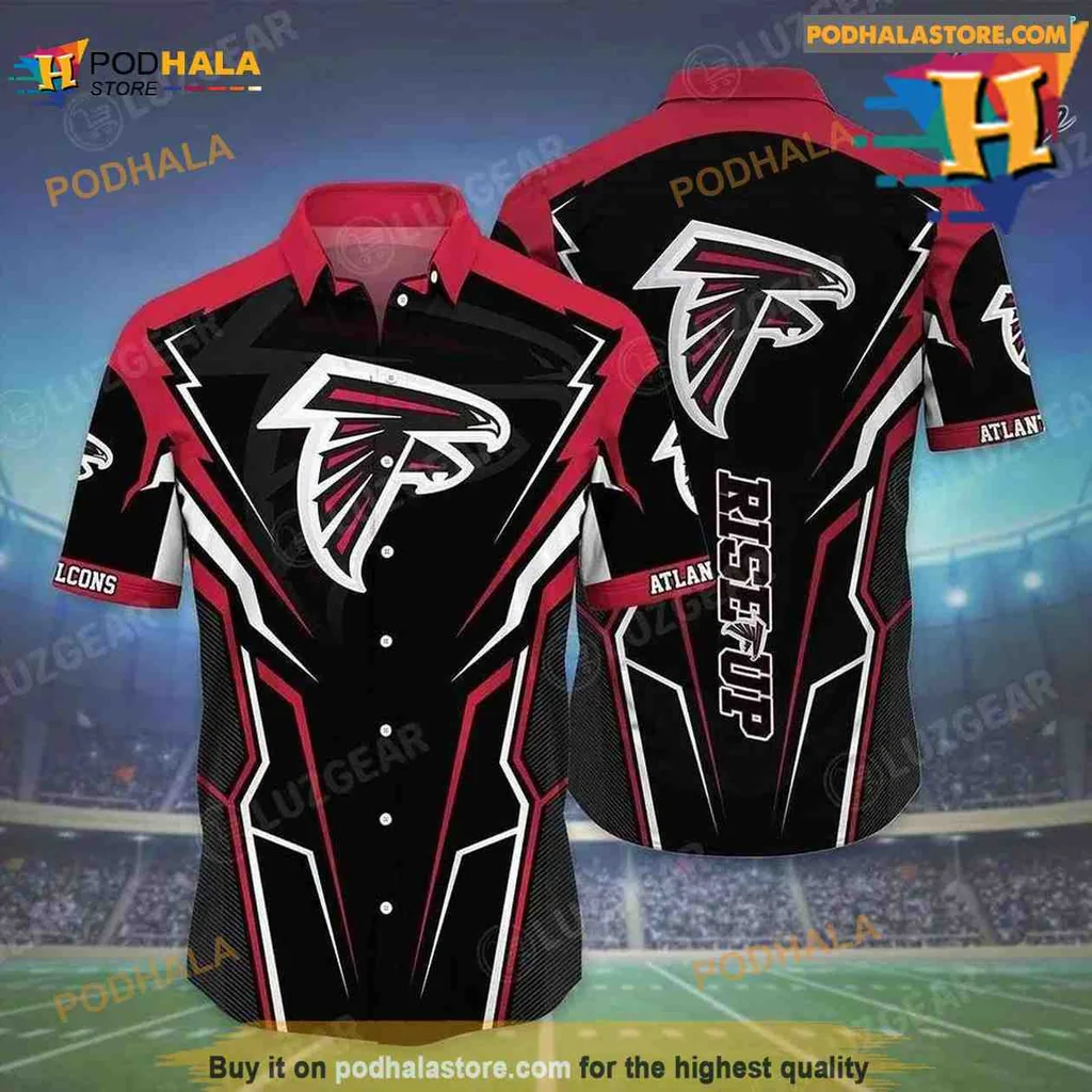 Atlanta Falcons Aloha Shirt With Bold Red And Black Design