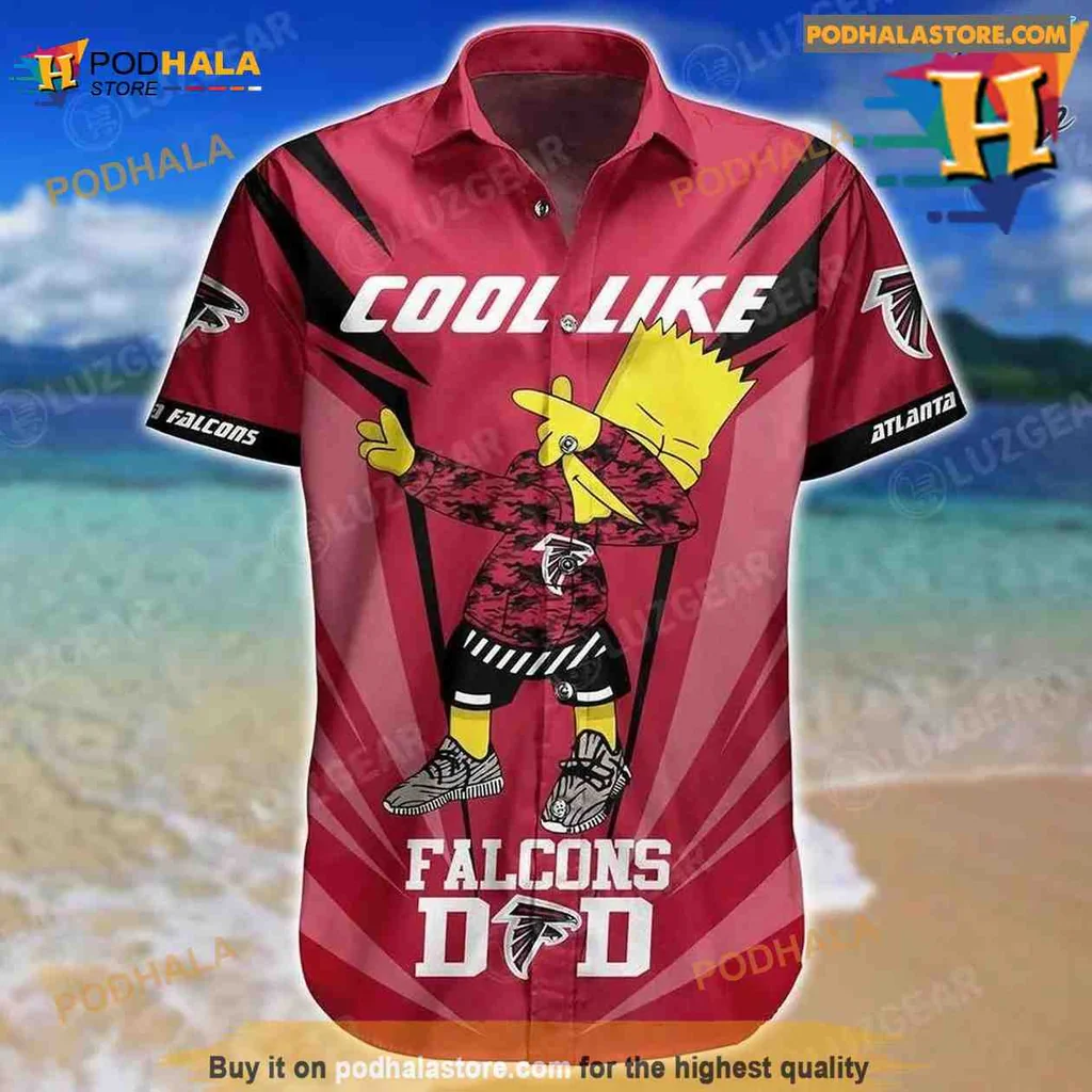 Atlanta Falcons Bart Simpson Hawaiian Shirt, Cool Like Falcons Dad Design