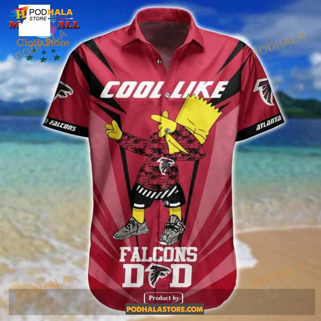 Atlanta Falcons Cool Dad Hawaiian Shirt, Funny 3d Design For Fans