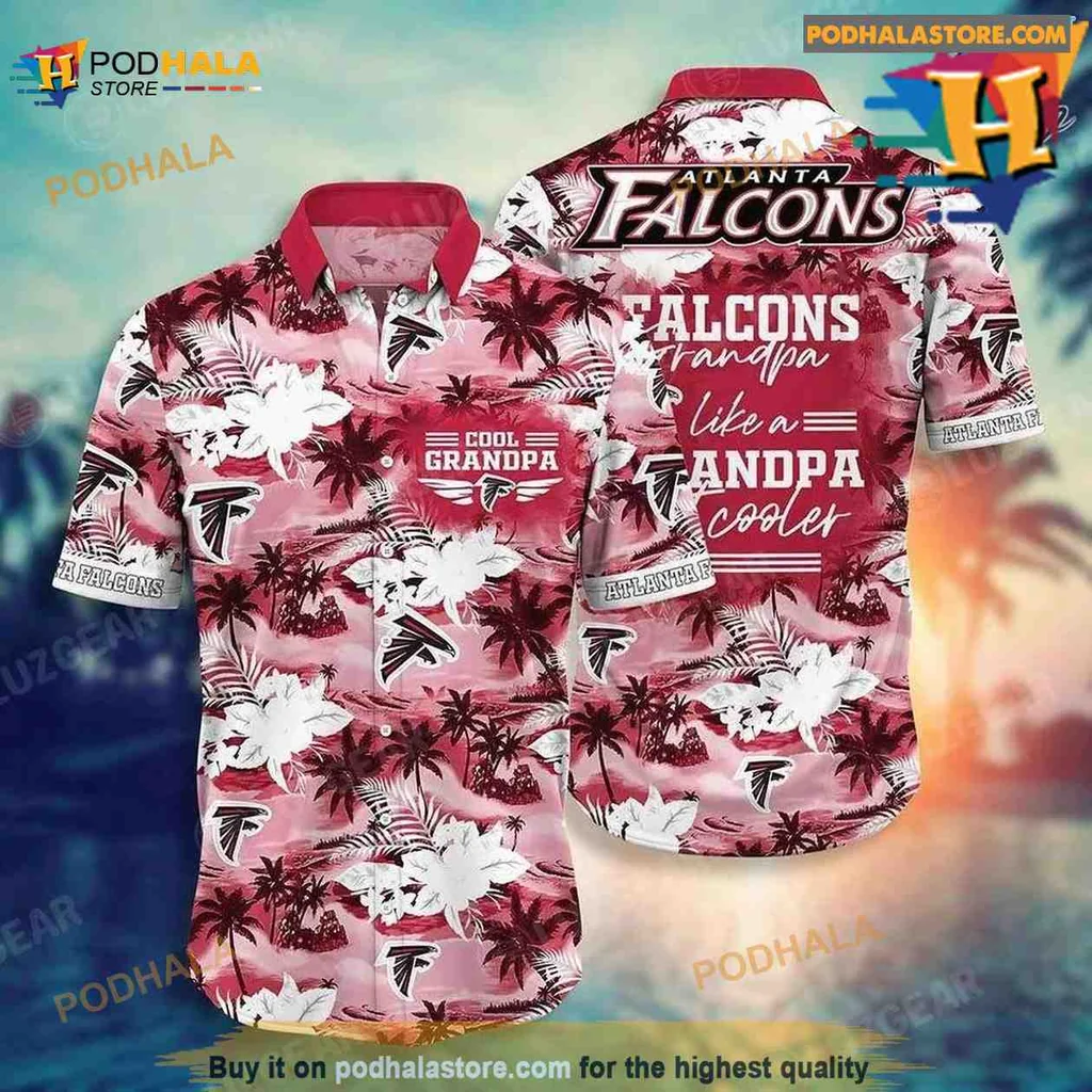 Atlanta Falcons Cool Grandpa Hawaiian Shirt With Tropical Design