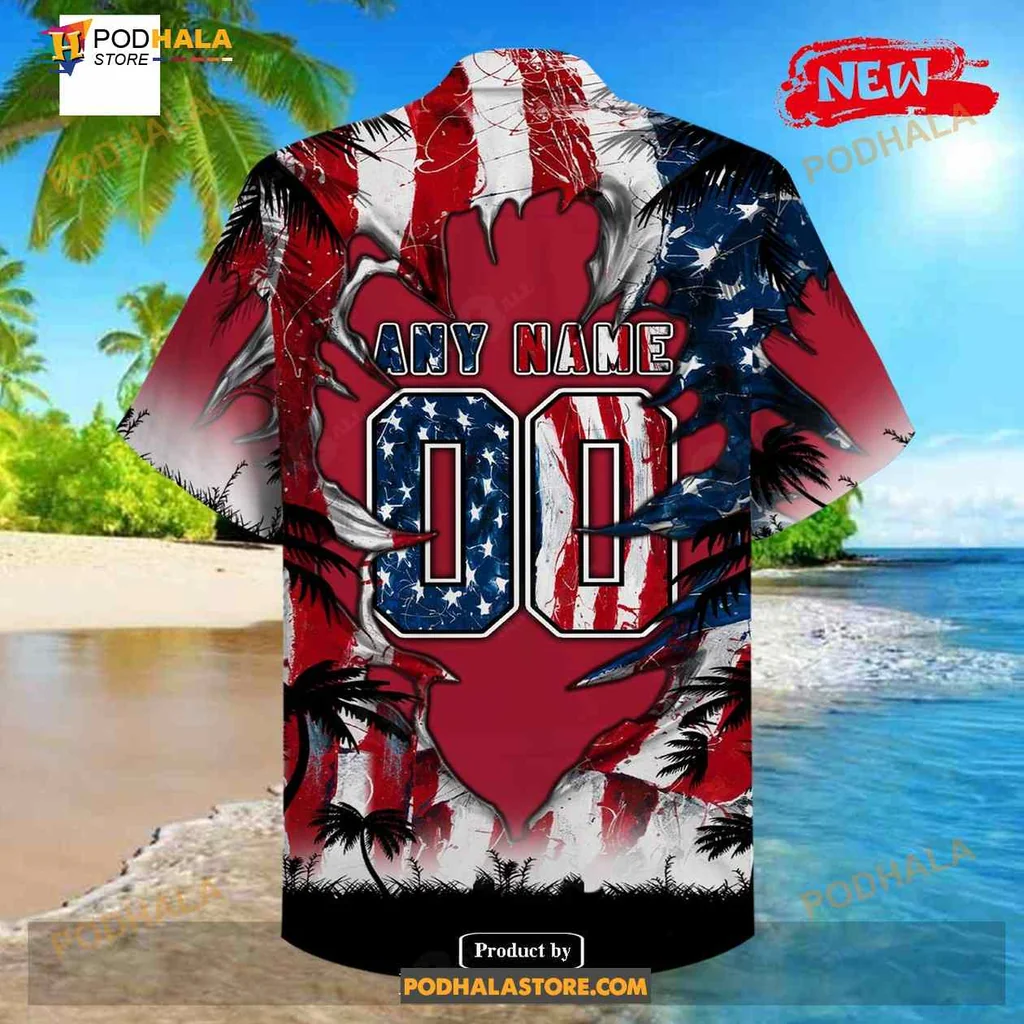 Atlanta Falcons Demon Face Aloha Shirt With Us Flag Design Atlanta Falcons Demon Face Aloha Shirt With Us Flag Design