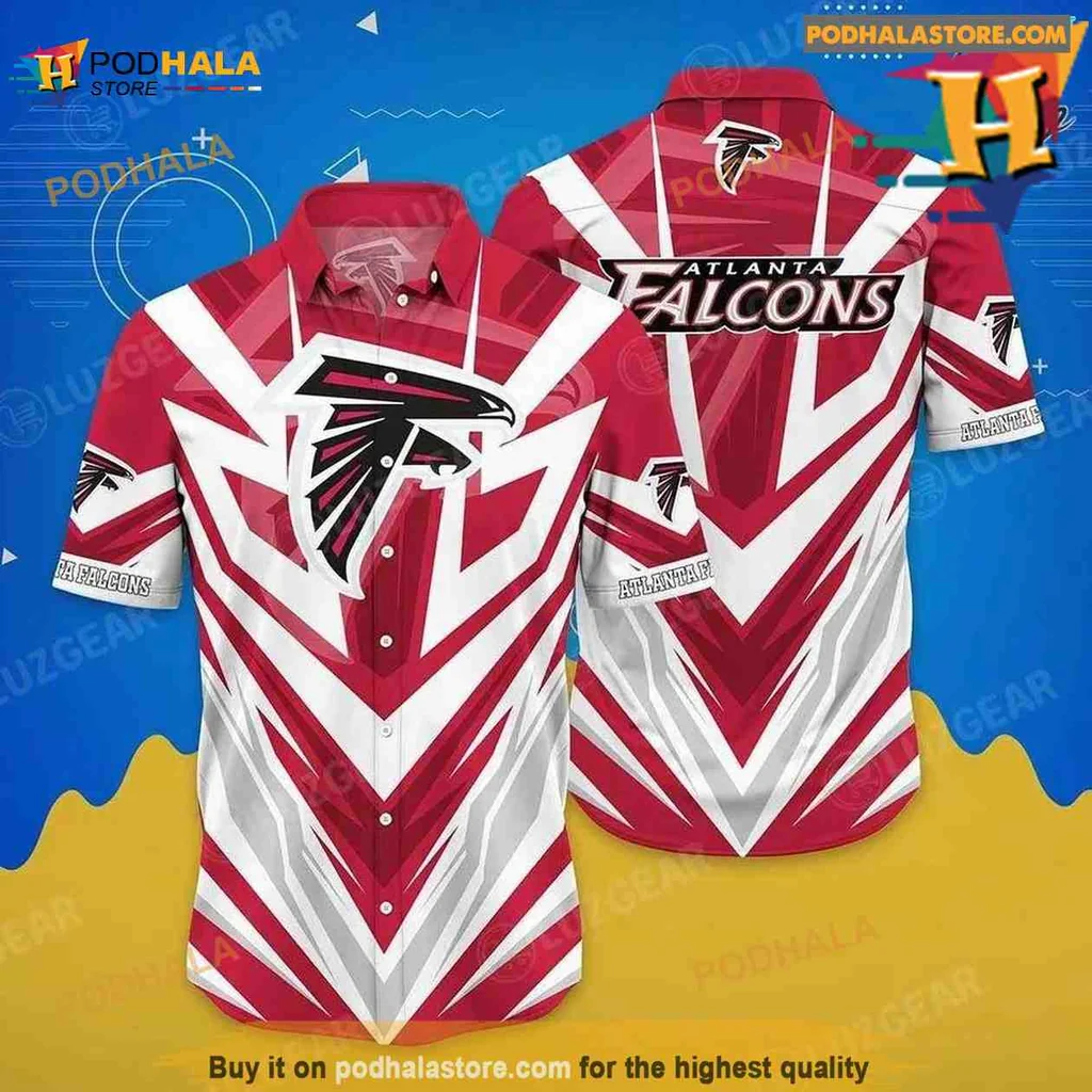 Atlanta Falcons Fan Aloha Shirt With Bold Logo And Geometric Patterns