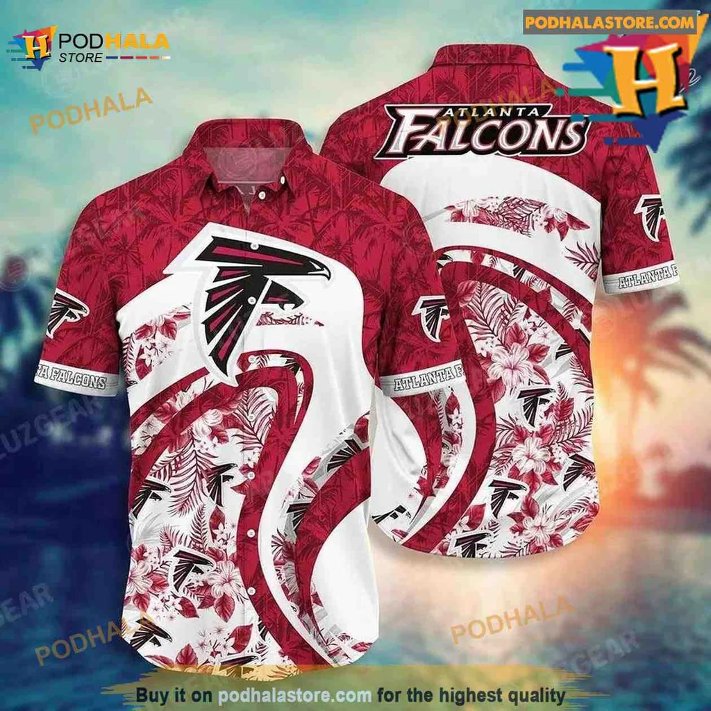 Atlanta Falcons Floral Aloha Shirt With Tropical Patterns For Summer