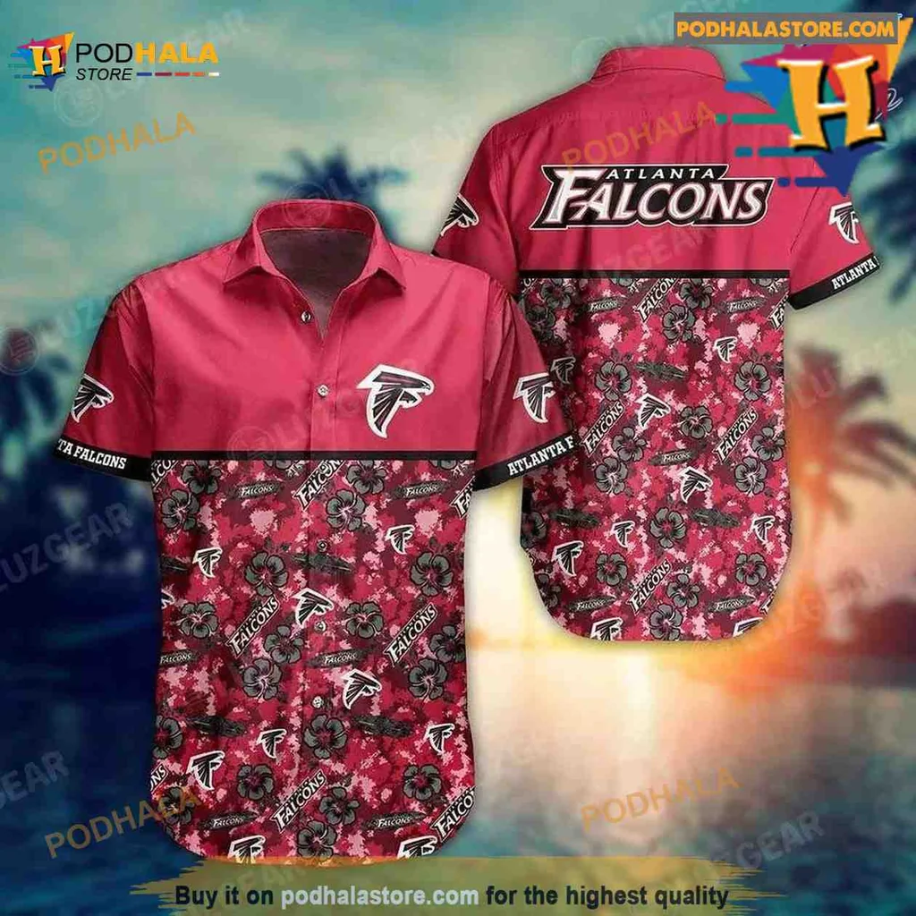 Atlanta Falcons Floral Aloha Shirt With Vibrant Design For Nfl Fans