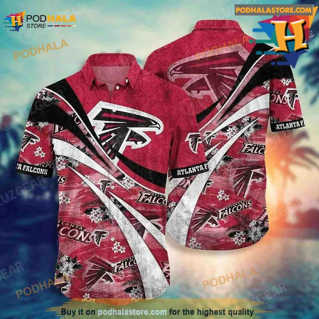 Atlanta Falcons Floral Aloha Shirt With Vibrant Design For Nfl Fans