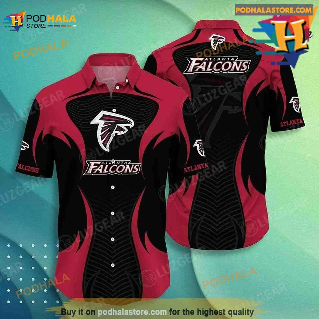 Atlanta Falcons Hawaiian Shirt, Bold Red And Black Design For Fans