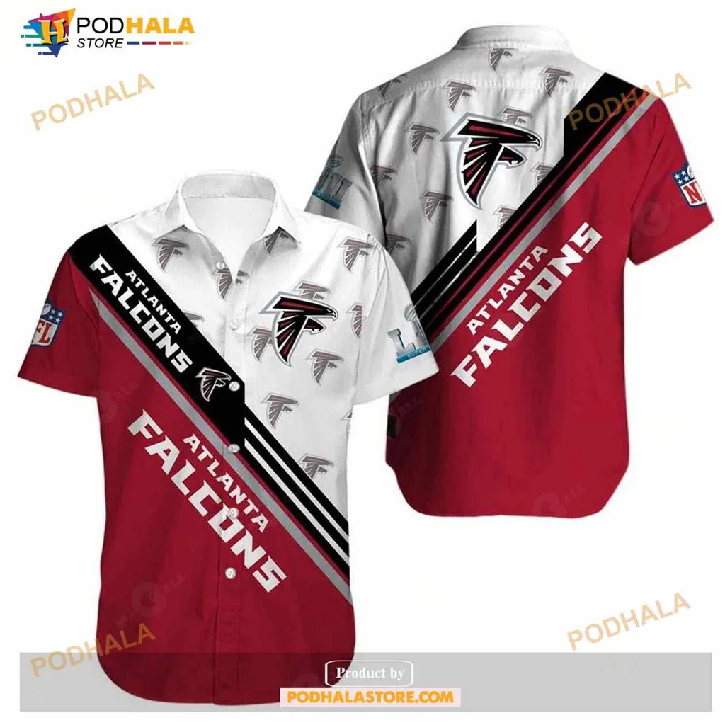 Atlanta Falcons Hawaiian Shirt, Bold Red And White Design For Fans