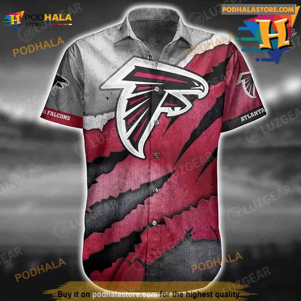 Atlanta Falcons Hawaiian Shirt Featuring Bold Logo And Vibrant Design