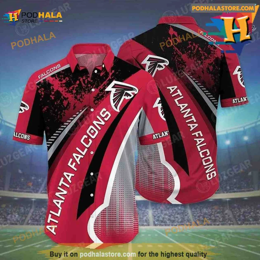 Atlanta Falcons Hawaiian Shirt With Bold Logo And Abstract Design