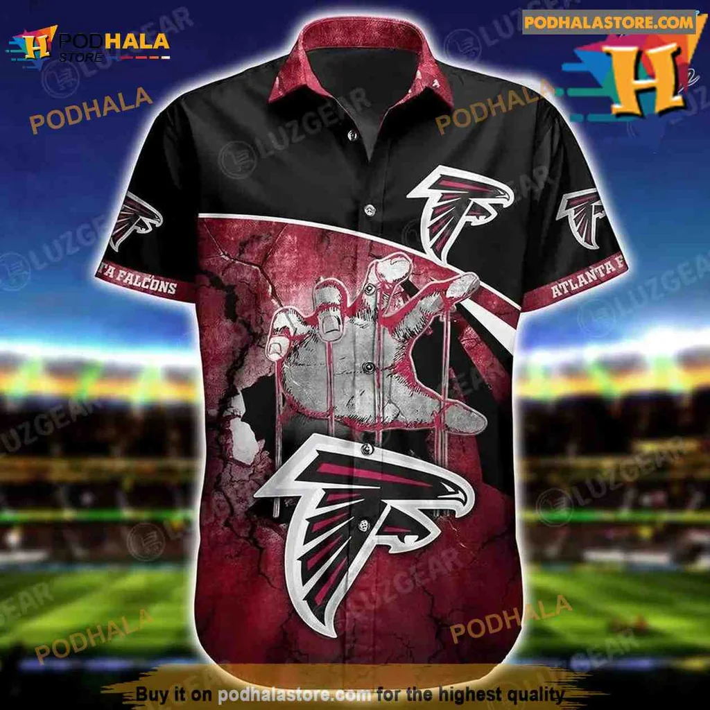 Atlanta Falcons Hawaiian Shirt With Bold Logo And Text Design