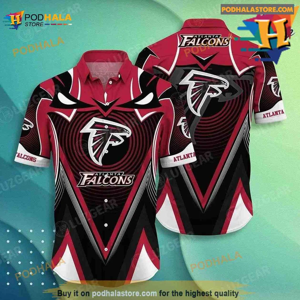 Atlanta Falcons Hawaiian Shirt With Bold Logo Design For Summer Fans