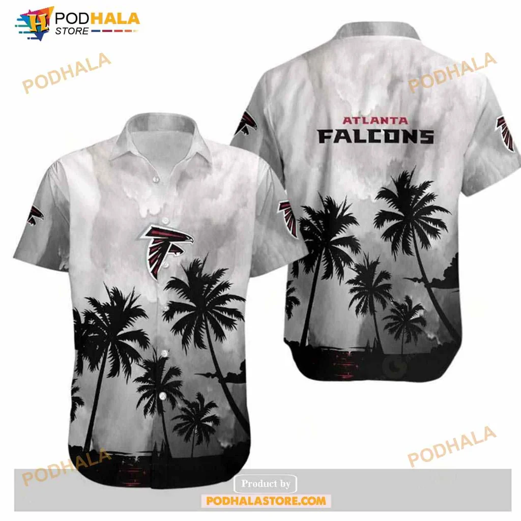 Atlanta Falcons Hawaiian Shirt With Palm Trees And Bold Logo Design