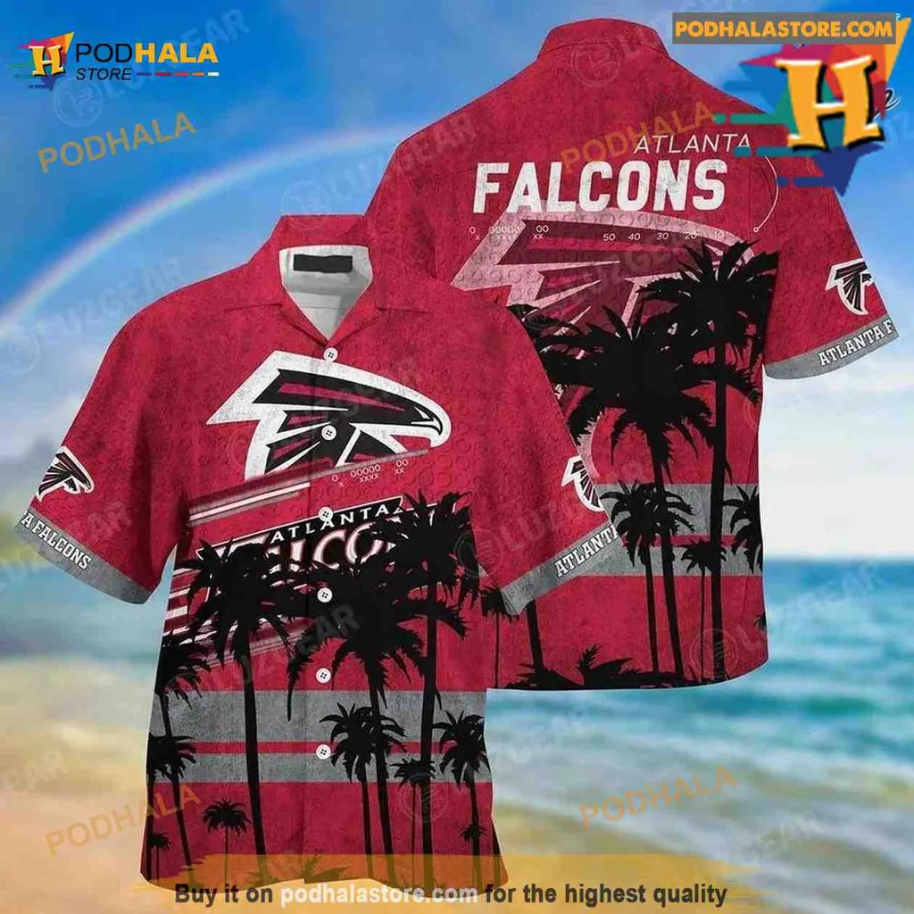 Atlanta Falcons Hawaiian Shirt With Tropical Palm Trees And Bold Colors