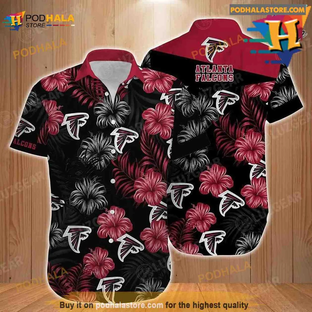 Atlanta Falcons Hibiscus Hawaiian Shirt With Tropical Flowers