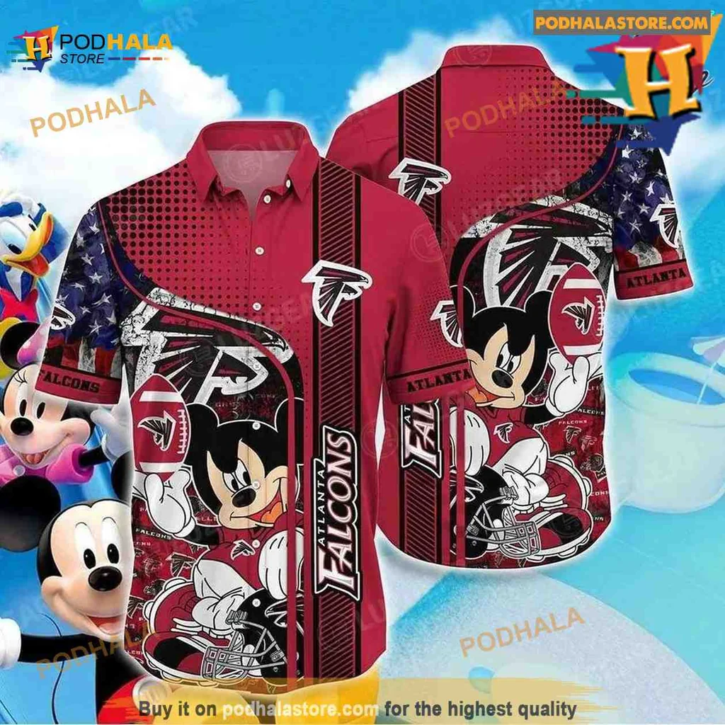 Atlanta Falcons Mickey Mouse Hawaiian Shirt, 3d Printed Team Spirit Design