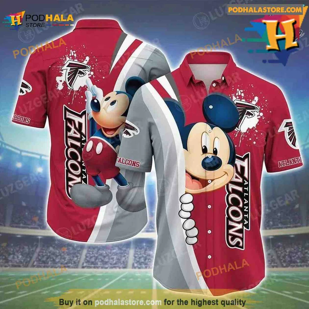 Atlanta Falcons Mickey Mouse Hawaiian Shirt With Bold Team Colors
