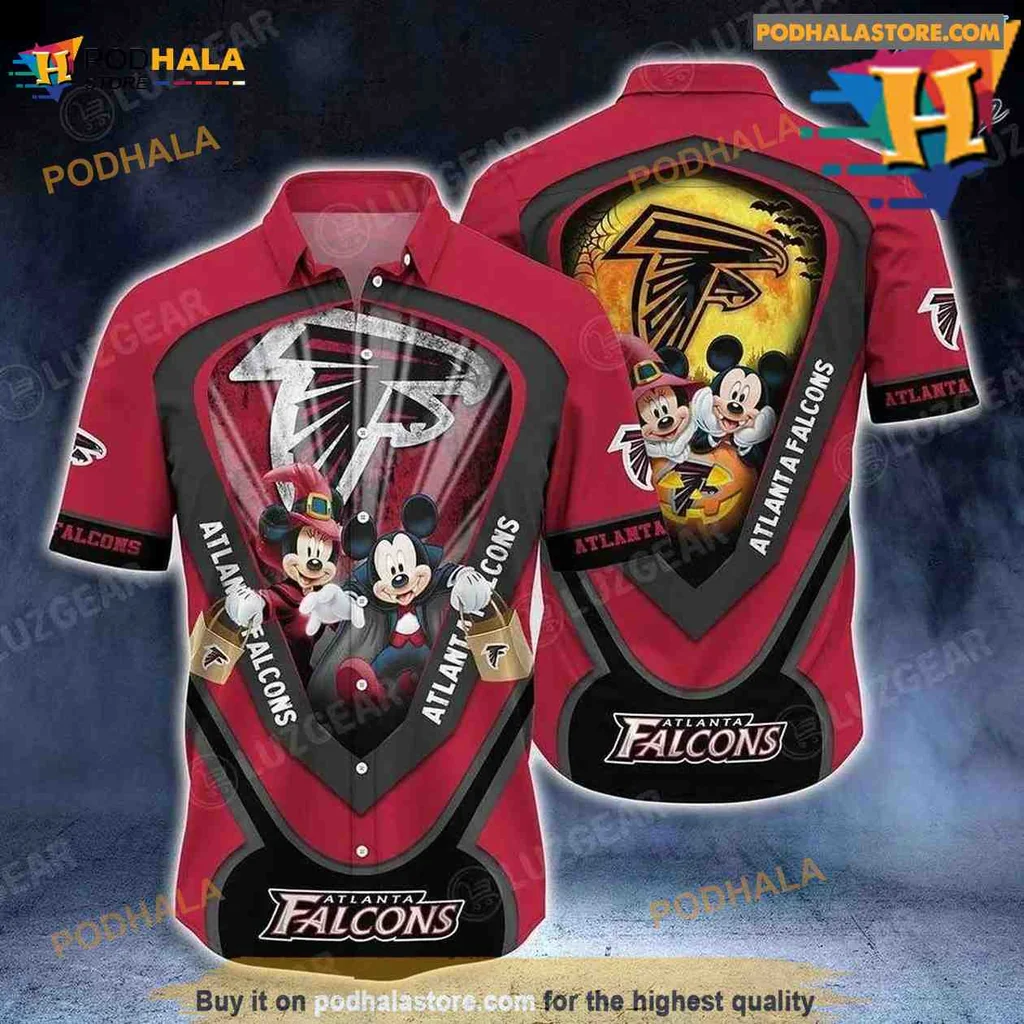 Atlanta Falcons Mickey Mouse Hawaiian Shirt With Halloween Design